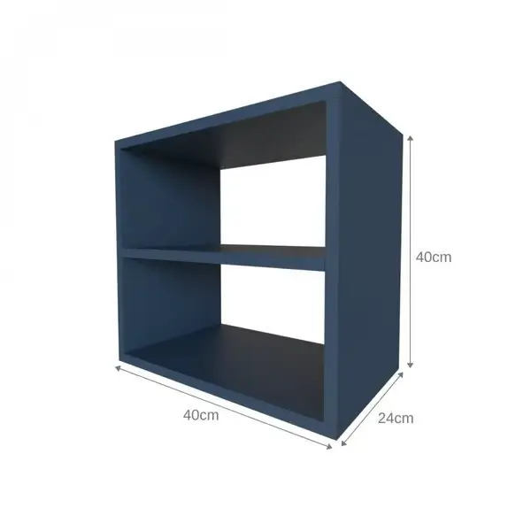 Conjunto 3 Nichos Prateleira Para Quarto Infantil Azul - Imagem 2