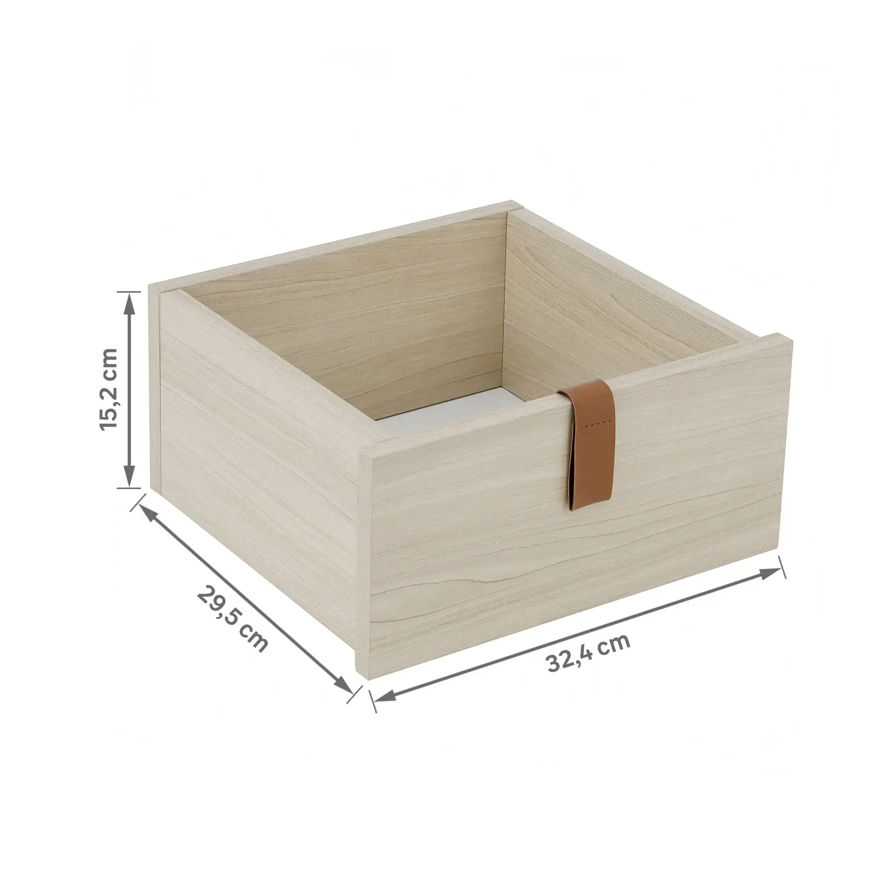Gaveta Retangular para Nicho com Puxador Carvalho MDP 15,2x29,5x32,4cm - Imagem 8