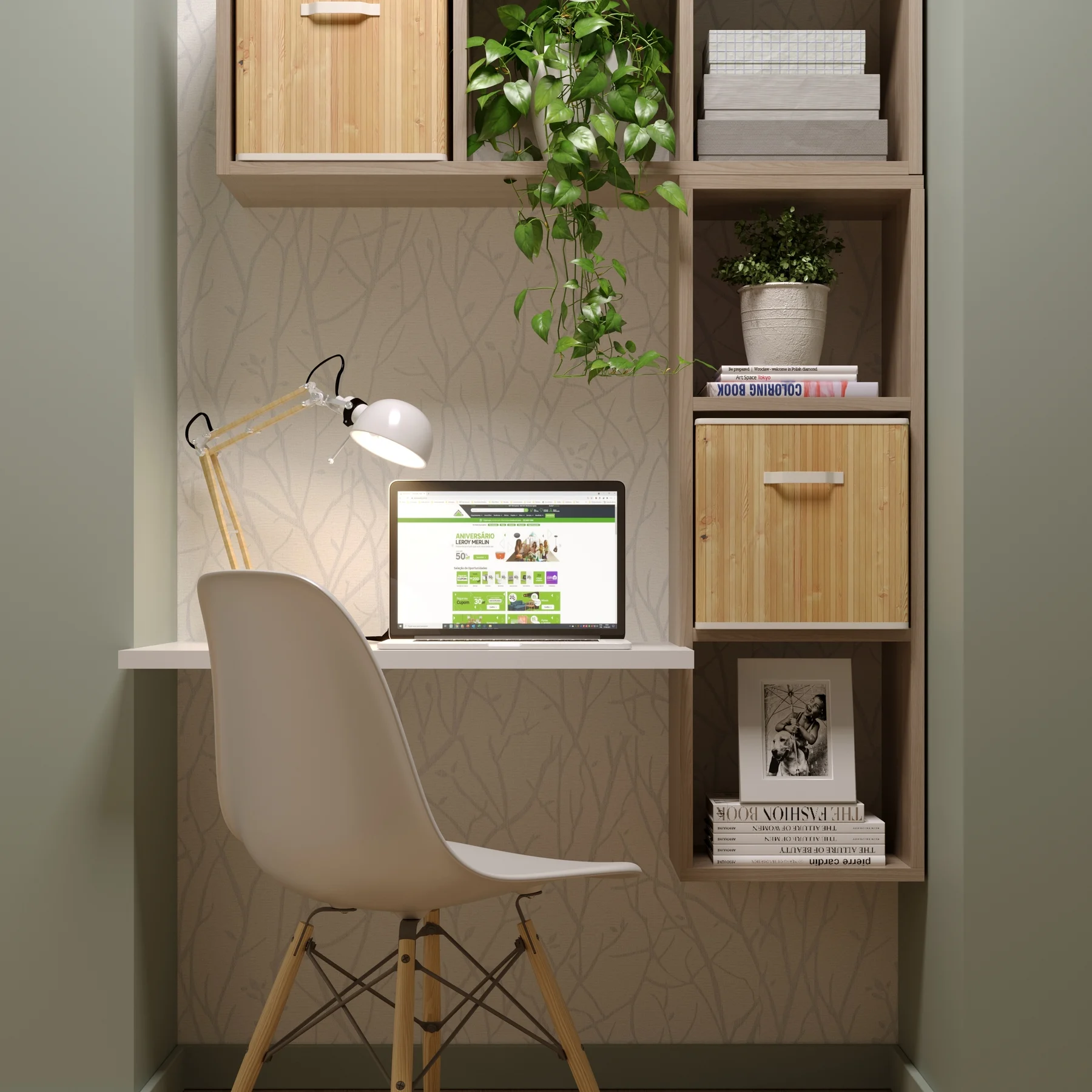 Nicho Modular 104,1x35,9x30cm Madeira Carvalho